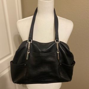 B. Makowsky Black Leather Hobo Bag EUC